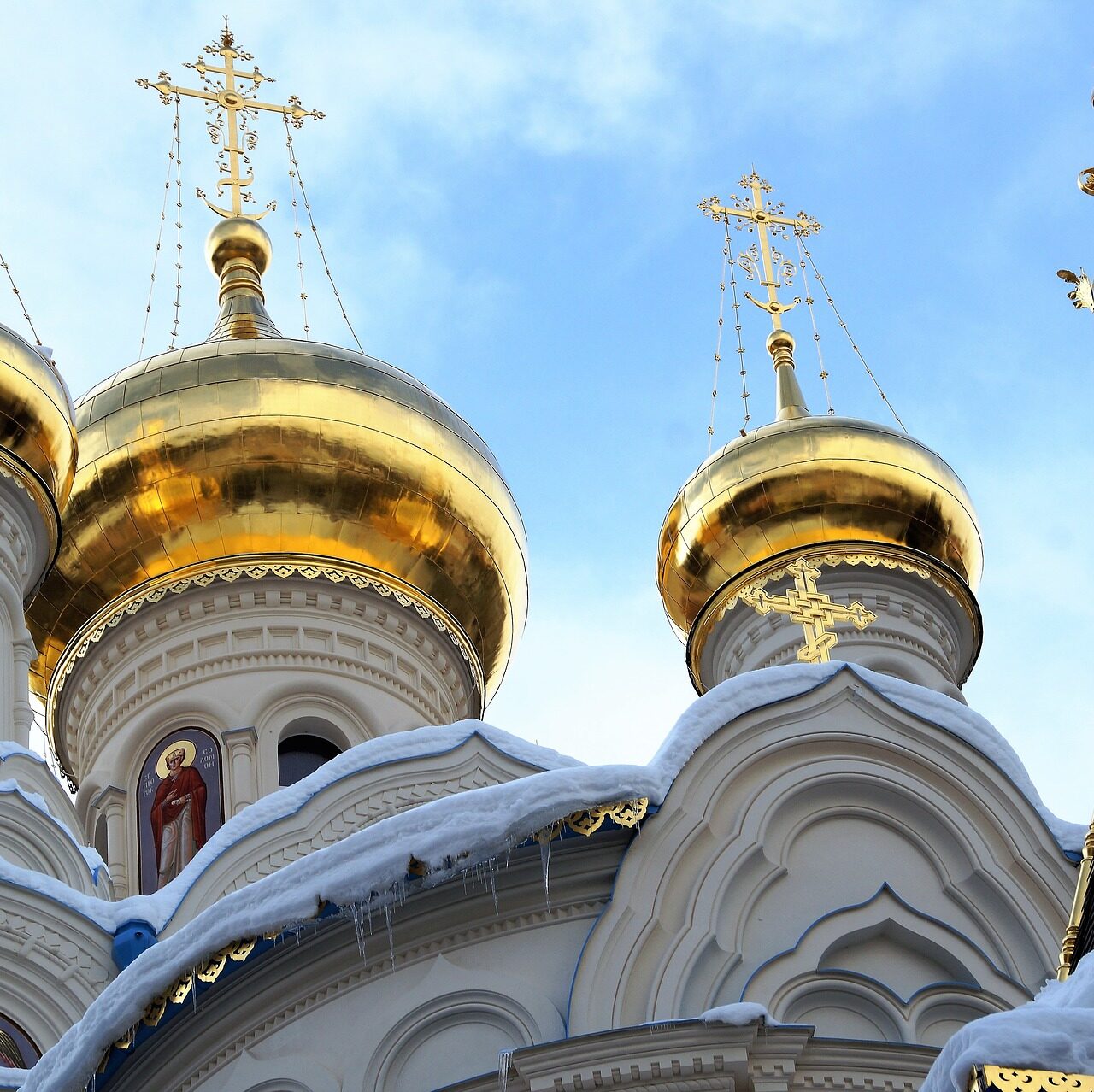 The spires of the Russian Orthodox Church in Karlovy Vary