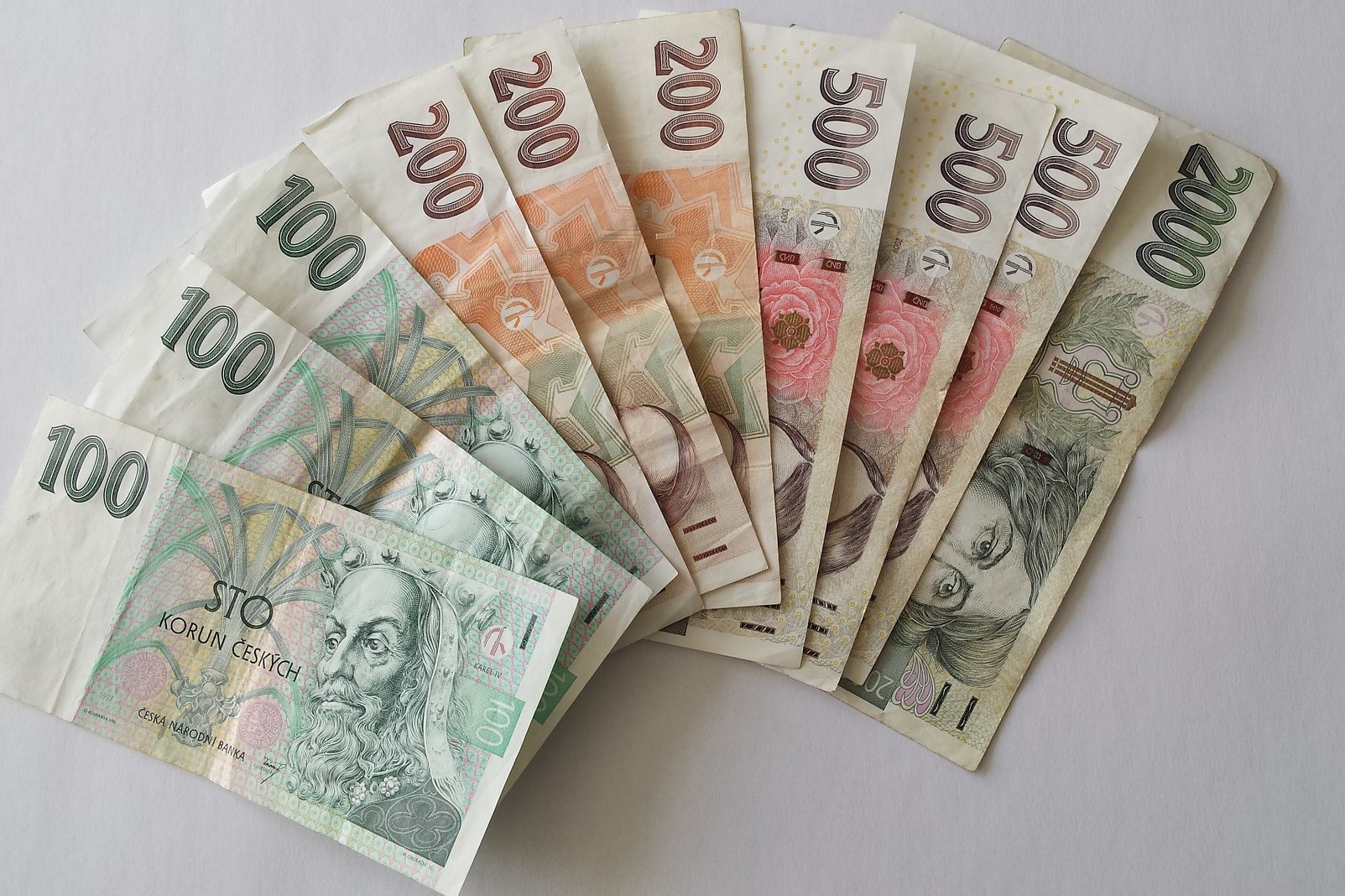 Czech money is called koruna and comes in various denominations.