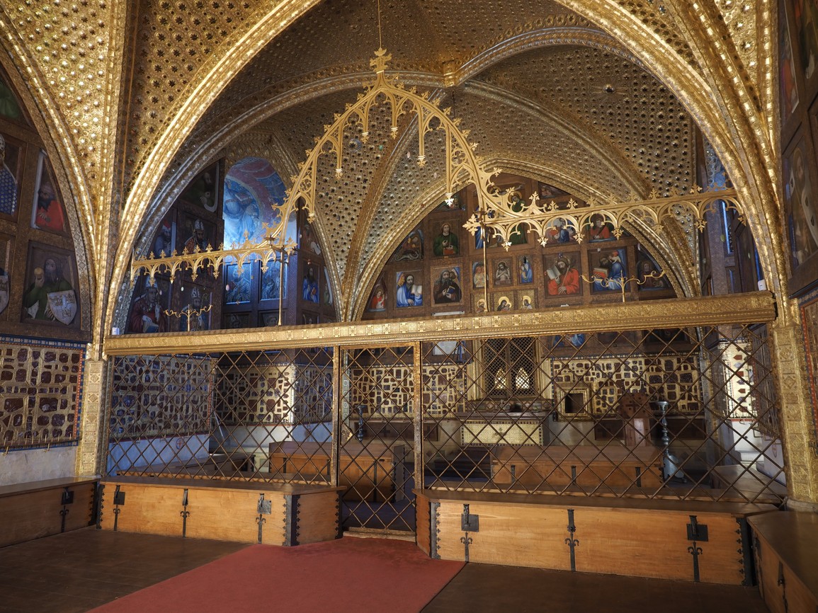 The ornate decorations inside Karlštejn Castle show off the elaborate nature of the place.