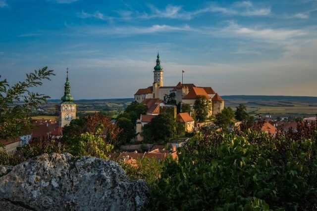 Mikulov Castle in south Moravia, in the middle of wine country.